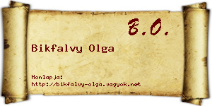 Bikfalvy Olga névjegykártya